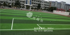 人造草坪厂家：永州十六中人造草坪足球场